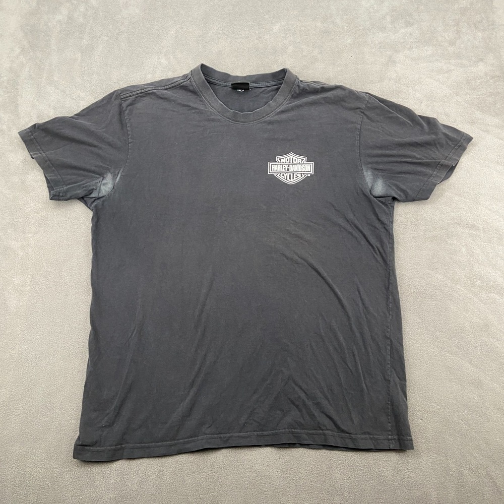 Harley Davidson T Shirt Mens Gray Graphic Print Eagle Since 1903 Motorcycle